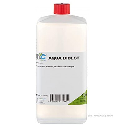 Aqua Bidest 1 Liter Laborwasser Reinst-Wasser bidstillierte Wasser 2-fach destilliertes Wasser durch Osmose entmineralisiert