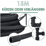 Juskys Perlschlauch Flex inkl. Befestigungsmaterial | Verbinder & Spieße | 30 m | schwarz | Gartenschlauch Bewässerungsschlauch